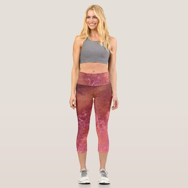 Dark Storm Clouds - brown Capri Leggings (Front)