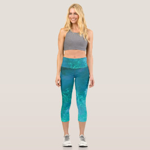 Dark Storm Clouds - green Capri Leggings
