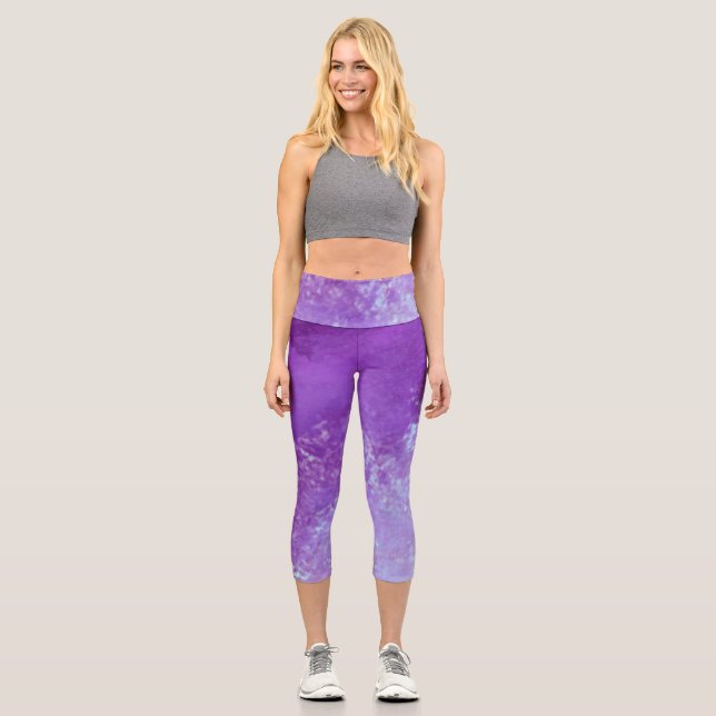 Dark Storm Clouds - Purple Capri Leggings (Front)