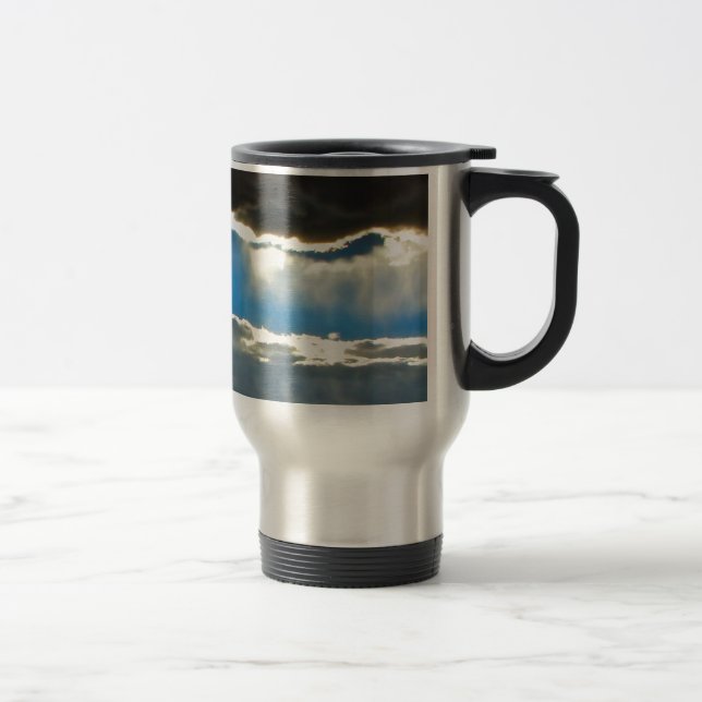 DARK STORM CLOUDS WITH SILVER LINING TRAVEL MUG (Right)