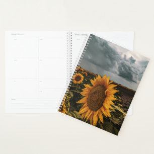 Dark Storm Sunflowers Planner
