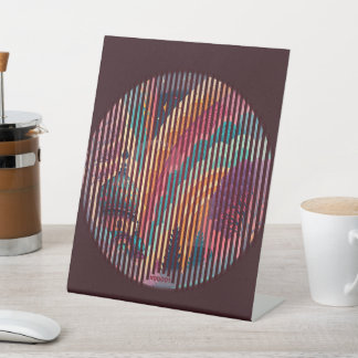 Dark Striped Circle Pedestal Sign – Customisable