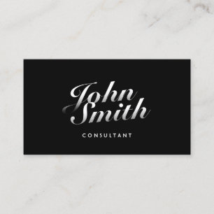 Dark Stylish Calligraphic Consultant Business Card