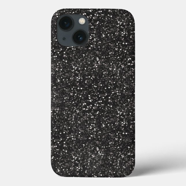 Dark Stylish Silver Grey Black Glitter Case-Mate iPhone Case (Back)