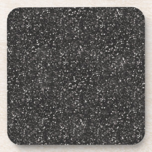 Dark Stylish Silver Grey Glitter Coaster