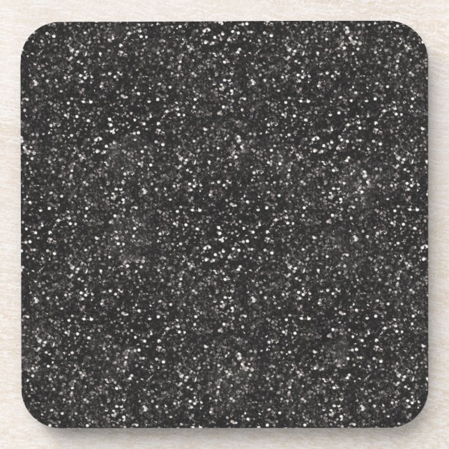 Dark Stylish Silver Grey Glitter Coaster (Front)