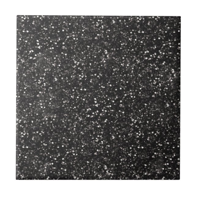 Dark Stylish Silver Grey Glitter Tile (Front)