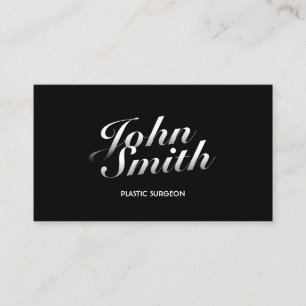 Dark Stylish Typography Plastic Surgeon Business Card