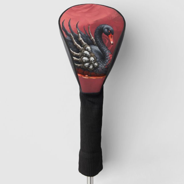 Dark Swan of Bones – Gothic Elegance  Golf Head Cover (Front)