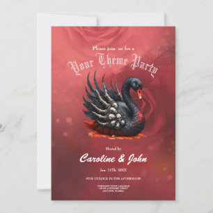 Dark Swan of Bones – Gothic Elegance  Invitation