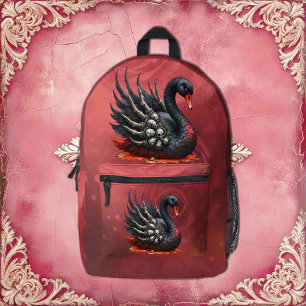 Dark Swan of Bones – Gothic Elegance  Printed Backpack