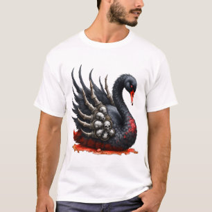 Dark Swan of Bones – Gothic Elegance T-Shirt