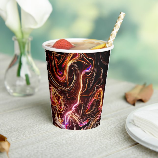 Dark Swirl Design Paper Cups (Insitu)