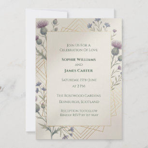 Dark Tartan Celtic Wedding Invitation
