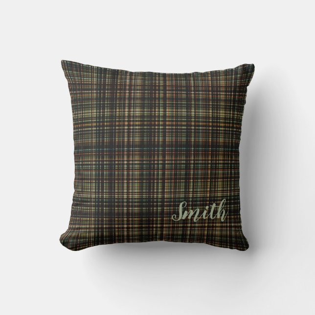 Dark Tartan (Plaid) Custom Cushion (Front)