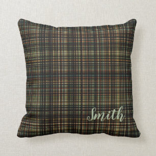 Dark Tartan (Plaid) Custom Cushion