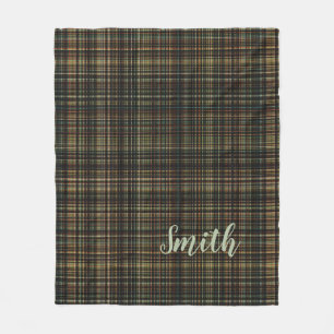 Dark Tartan (Plaid) Custom Fleece Blanket