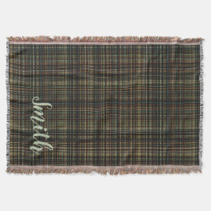 Dark Tartan (Plaid) Custom Throw Blanket