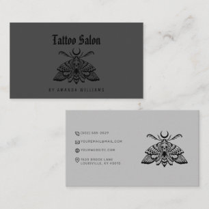 Dark Tattoo Salon Death moth  Business Card