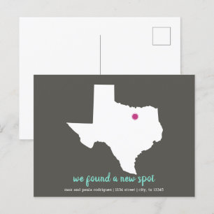 Dark Taupe/Pink We Found a New Spot - Texas Moving Postcard