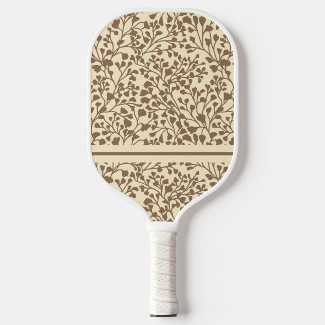 Dark Taupe Vines Pickleball Paddle (Front)
