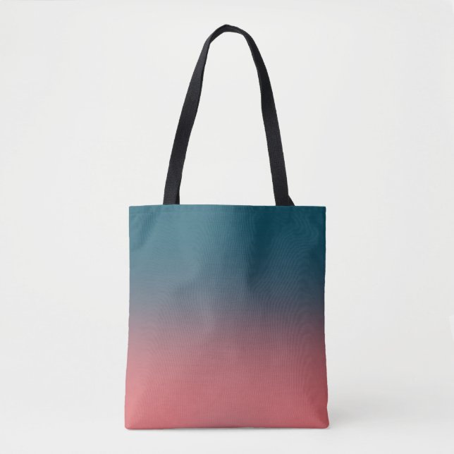Dark Teal and bright coral pink gradient  Tote Bag (Front)