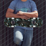 Dark Teal, Black and Gold Abstract Pattern  Skateboard<br><div class="desc">Skateboard. Featured in a abstract dark teal, black and gold design ready for you to personalise. ✔NOTE: ONLY CHANGE THE TEMPLATE AREAS NEEDED! 😀 If needed, you can remove the text and start fresh adding whatever text and font you like. 📌If you need further customisation, please click the "Click to...</div>