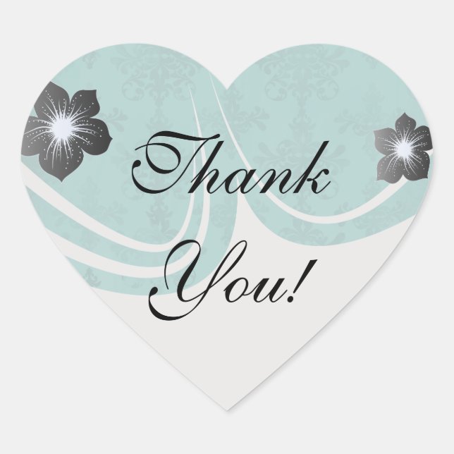 dark teal blue green distressed damask heart sticker (Front)