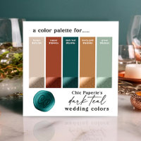 Dark Teal & Copper Bold Wedding Colour Palette Car