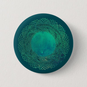 Dark Teal Crochet Lace Doily Button