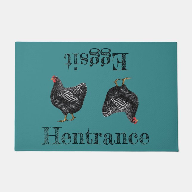 Dark Teal Door Mat Farmhouse Hentrance Eggit (Front)