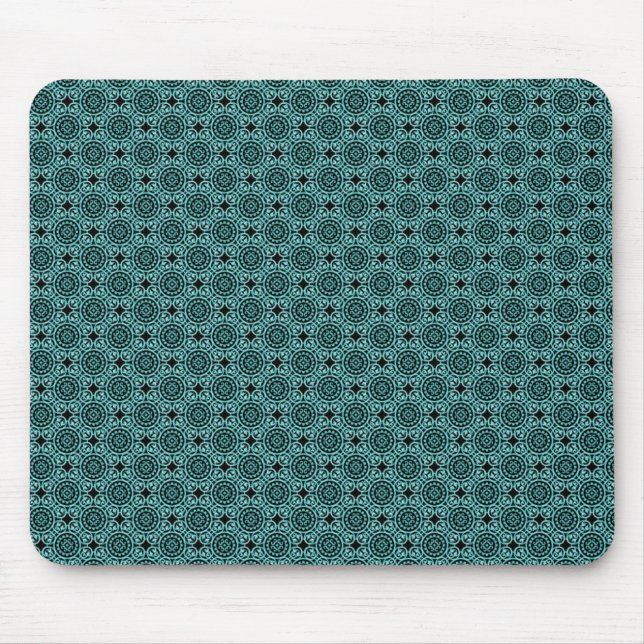 Dark Teal Elegant Circles Mousepad (Front)