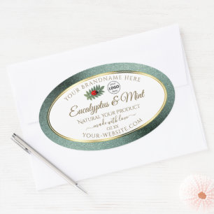 Dark Teal Glitter White Product Label Ladybug Logo