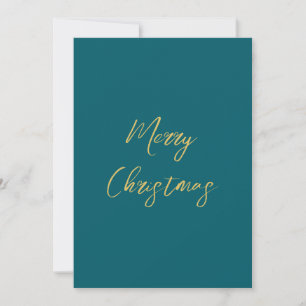 Dark Teal & Gold Colours Merry Christmas Holiday Card