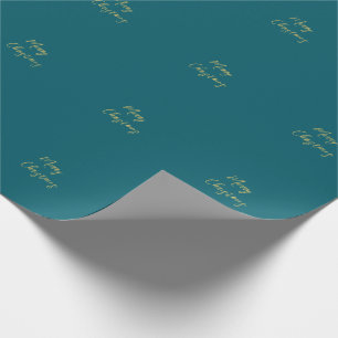 Dark Teal & Gold Colours Merry Christmas Wrapping Paper