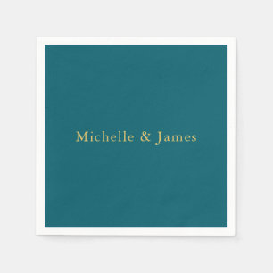 Dark Teal & Gold Colours Professional Trendy Moder Napkin