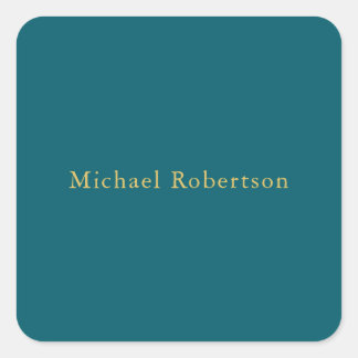 Dark Teal & Gold Colours Professional Trendy Moder Square Sticker
