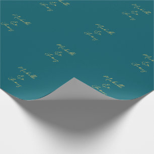 Dark Teal & Gold Colours Professional Trendy Moder Wrapping Paper