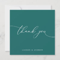 Dark Teal Green Modern Minimalist Wedding