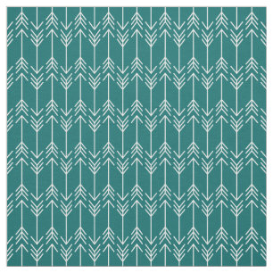 Dark Teal Herringbone Arrows Fabric
