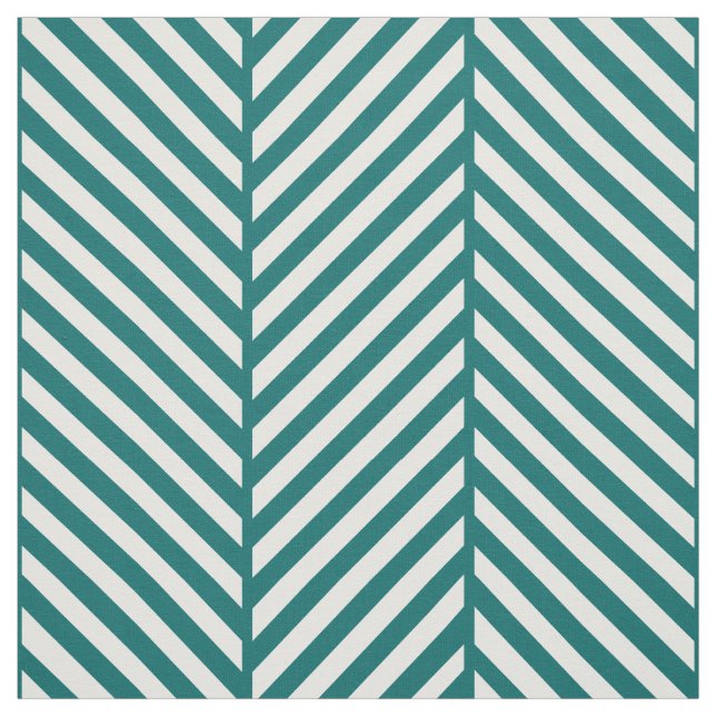 Dark Teal Herringbone Large Scale Fabric (Swatch)