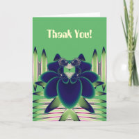 Dark Teal Lotus Fractal Botanical Art