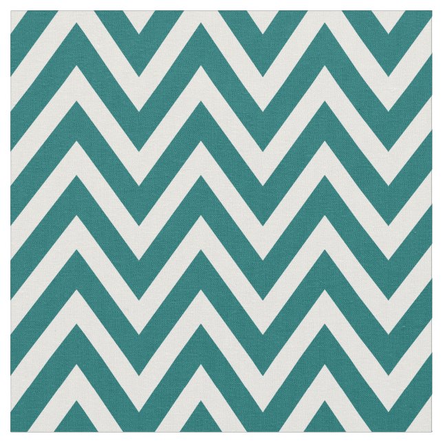 Dark Teal Modern Chevron Stripes Fabric (Close Up)