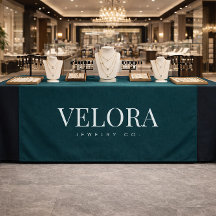 Dark Teal Modern Jewellery Business Logo Tableclot