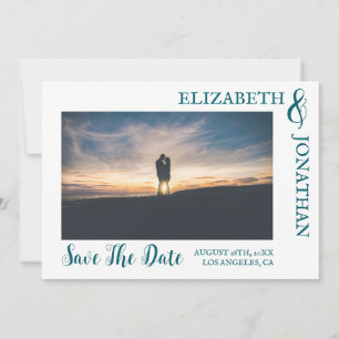 Dark Teal Modern Typography Wedding Save The Date