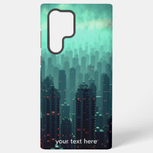 Dark Teal Night New York City Skyline Samsung Galaxy Case