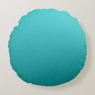 Dark Teal Ombre Round Cushion
