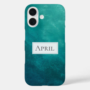 Dark Teal Ombre Texture iPhone 16 Case
