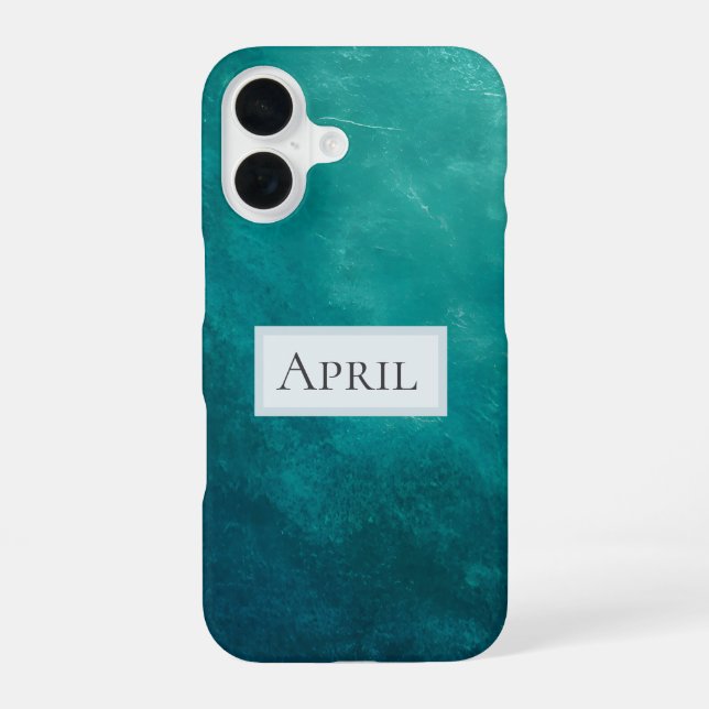 Dark Teal Ombre Texture iPhone 16 Case (Back)