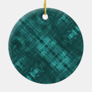Dark Teal Pattern *Customise* Ceramic Tree Decoration